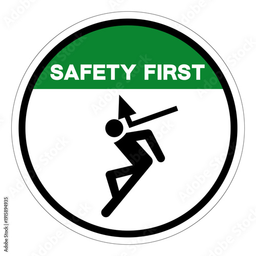 Safety First Fall Hazard Symbol Sign ,Vector Illustration, Isolate On White Background Label. EPS10