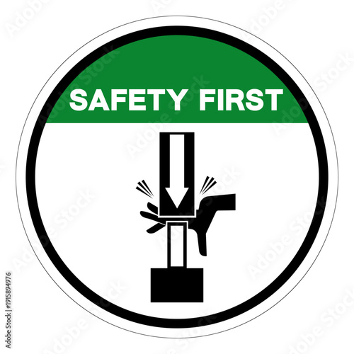Safety First Improperly Use Safety Block Symbol Sign ,Vector Illustration, Isolate On White Background Label.EPS10
