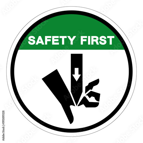 Safety First Cutting of Fingers Straight Blade Symbol Sign,Vector Illustration, Isolated On White Background Label.EPS10
