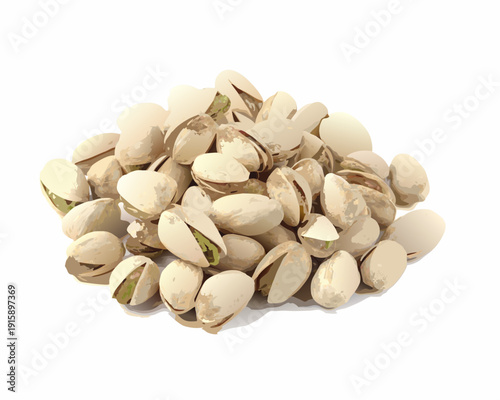 A pile of shelled pistachios on a white background ready to eat