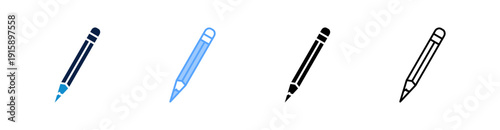 Pencil Multiple Style Icon Set Collection 