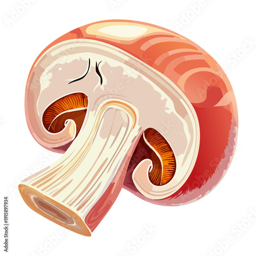 Abstract orange fungi motif with pebbled surface textures for modern culinary branding and product packaging - Vector Illustration