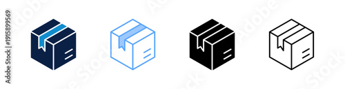 Box Multiple Style Icon Set Collection 