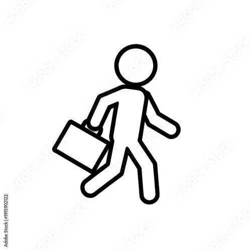 Walking Businessman Carrying Briefcase Icon