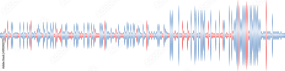 Fototapeta premium blue sound wave. Podcast sound wave line of voice. Record music player. Mobile talk track. Sound waves for voice message. Audio wave 