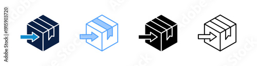 Delivery Box Multiple Style Icon Set Collection 
