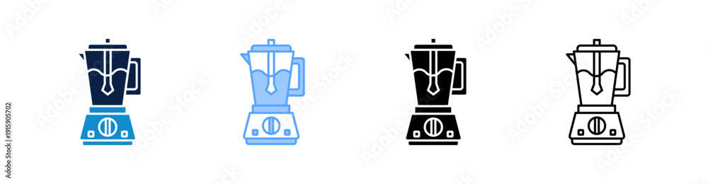 Fototapeta premium Blender Multiple Style Icon Set Collection 