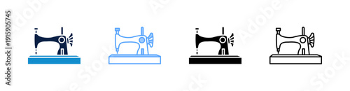 Old Sewing Machine Multiple Style Icon Set Collection 