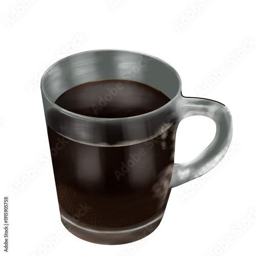 clear glass mug with black coffee 