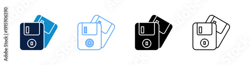 Disket Multiple Style Icon Set Collection 