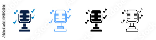 Microphone Multiple Style Icon Set Collection 