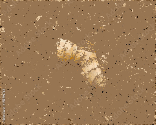 Abstract depiction of a bone or fossil fragment in sandy terrain