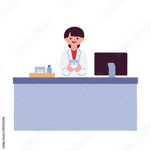 薬を手渡す持つ薬剤師 / Pharmacist handing over medicine
