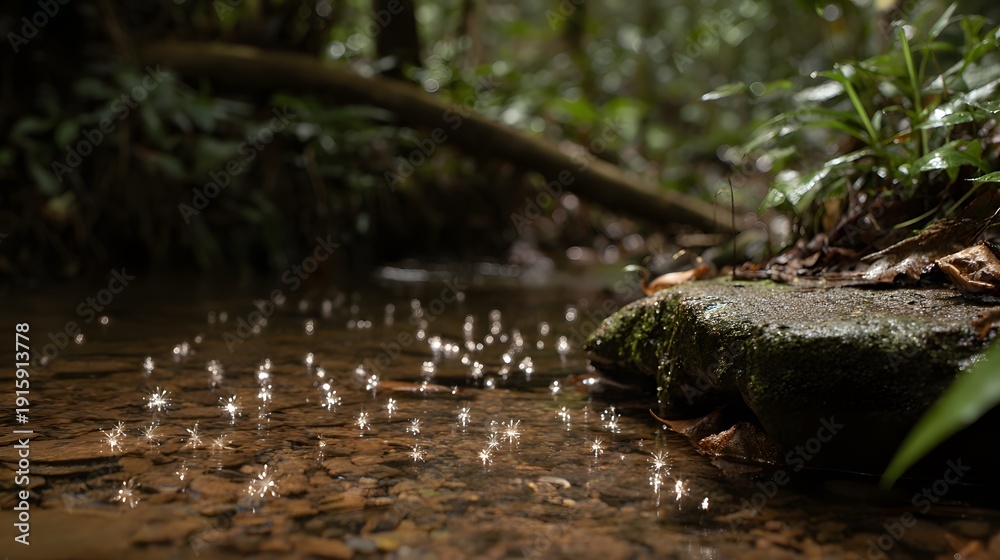 Obraz premium Mr Kunta Plastic Microfibers Polluting a Freshwater Source Bare