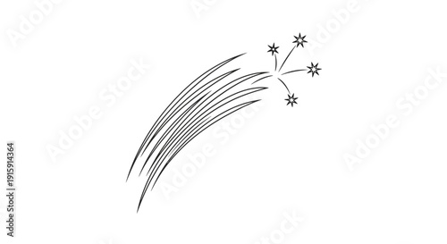 Abstract Comet Streak with Stars - Dynamic Motion and Sparkle