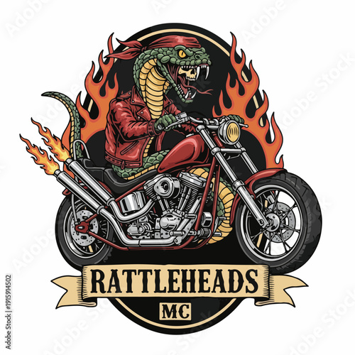 Rattleheads MC Dragon on Motorcycle