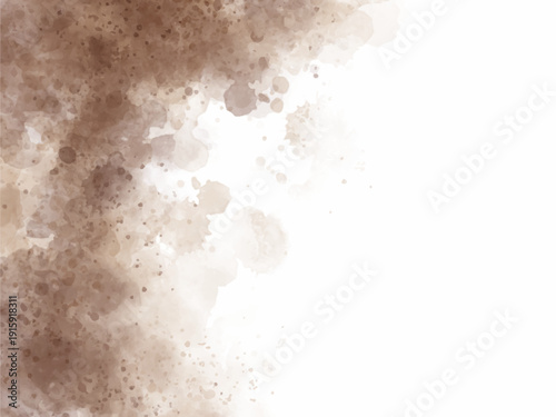 ブラウンの水彩フレーム