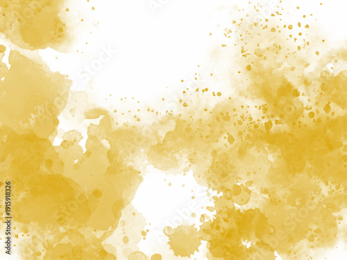 水彩　ゴールドカラー　インクテクスチャー