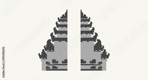Balinese Temple Gate Silhouette