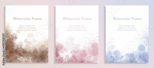 水彩　カード　フレーム　3色セット