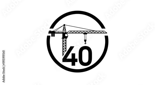 Construction Crane and Number 40 Icon