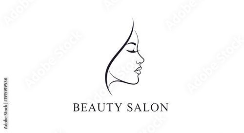 Elegant Woman Face Line Art Logo for Beauty Salon, Spa, and Cosmetics