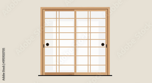 Japanese Shoji Door, Sliding, Wood Frame, Traditional Interior Design