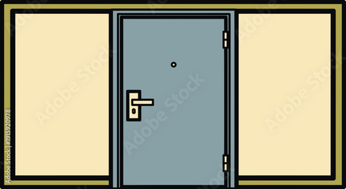 Modern Entrance Door with Side Panels, Minimalist Architecture Design