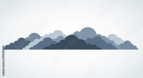 Stylized Blue Clouds Graphic Banner