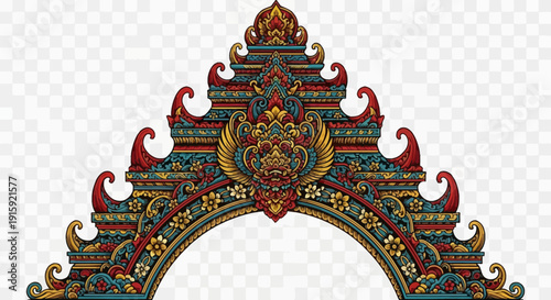 Ornate Traditional Balinese Temple Gate with Dragon Motif