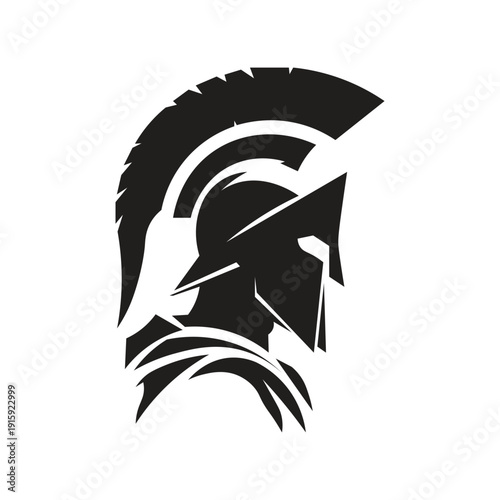 Spartan warrior icon silhouette illustration visual representation that symbolizes strength, discipline, courage, and toughness of the ancient Greek military. This icon is often used in logos, symbols