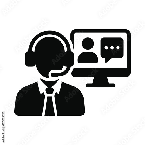 customer service support silhouette icon