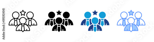 Team icon set multiple style collection