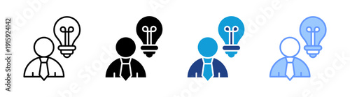 Idea icon set multiple style collection