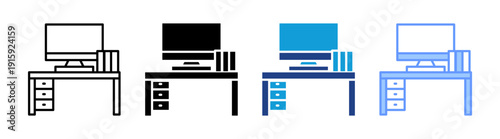 Office icon set multiple style collection
