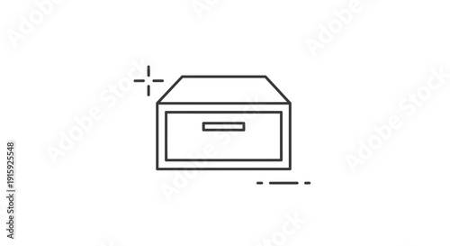 Clean Drawer Icon, Storage, Organization, Minimalist Design, Vector Graphic