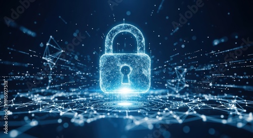 Wallpaper Mural Futuristic Digital Padlock Securing Global Data Network 2 Torontodigital.ca