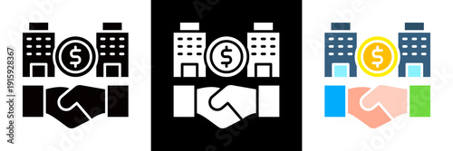 Acquisition Icon Set Glyph vector Illustration 