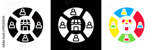 Segment Icon Set Glyph vector Illustration 