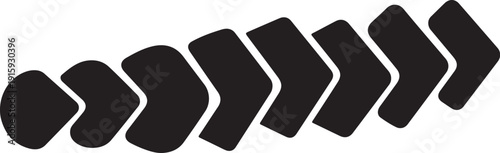 Black arrows pointing to the right in a row