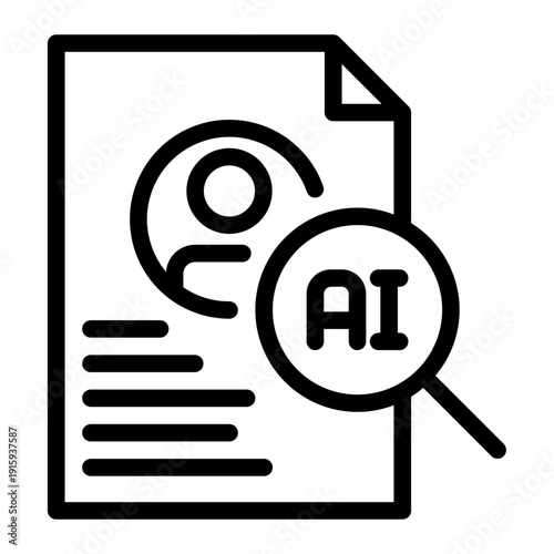 AI Resume Screening Recruitment line icon