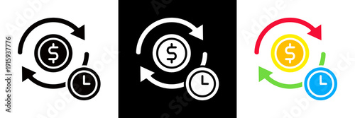 Recurring Icon Set Glyph vector Illustration 