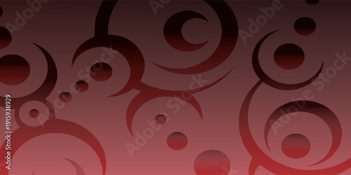 Abstract red background with swirling and circular patterns.