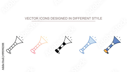 Trumpet vector icon stock isolated on white sheet