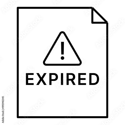 expired document line icon with editable stroke