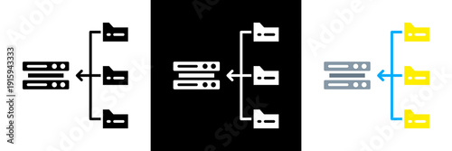 Data Storage Icon Set Glyph vector Illustration 