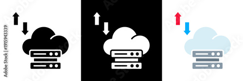 Cloud Storage Icon Set Glyph vector Illustration 