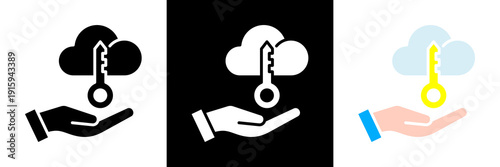 Access Icon Set Glyph vector Illustration 