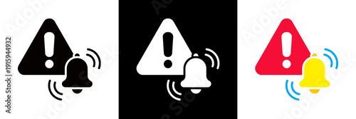 Alert Icon Set Glyph vector Illustration 