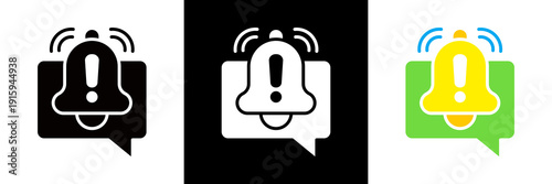 Notify Icon Set Glyph vector Illustration 